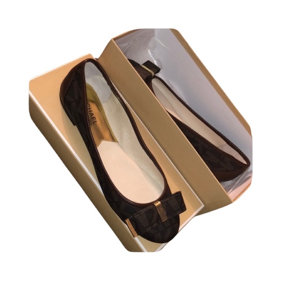 MICHAEL Michael Kors Shoes - NWT- Michael-Michael Kors Brown-Size 8 1/2 -Kiera Ballet MK SIG.